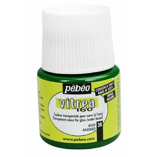 Pebeo Vitrea 160 Médium dépoli pour peinture sur verre Anis 45 ml