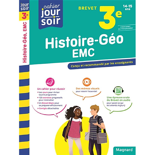 Histoire géo EMC 3e, 14-15 ans : brevet : conforme au programme