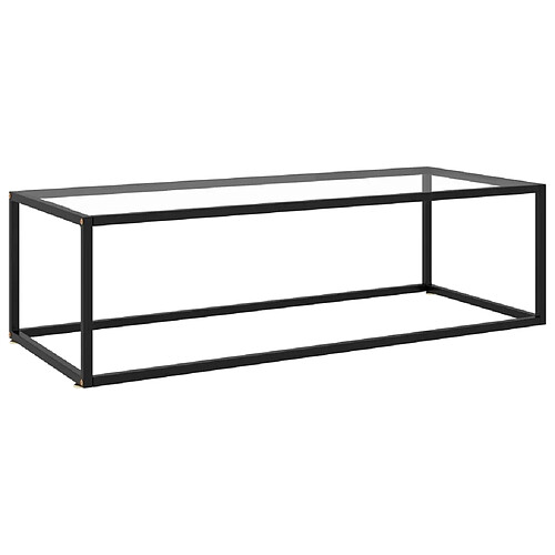 vidaXL Table basse Noir avec verre trempé 120x50x35 cm