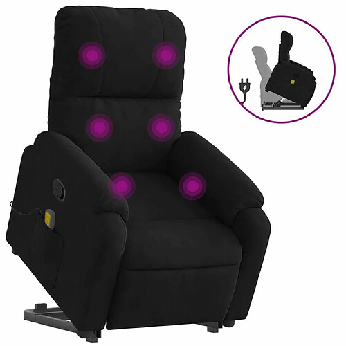 Maison Chic Fauteuil Relax pour salon, Fauteuil inclinable de massage noir tissu microfibre -GKD70392