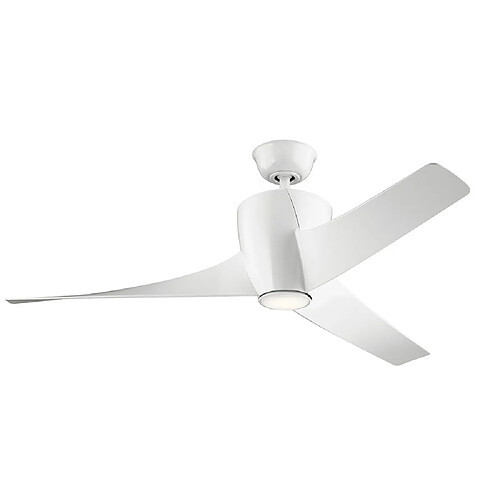 Elstead Lighting Ventilateur de plafond à 3 pales de 142 cm avec télécommande à lumière LED blanche