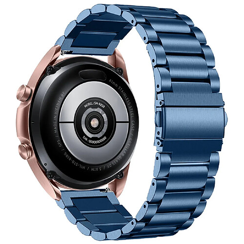 Bracelet en métal 20 mm, fermeture rapide, bleu pour votre Garmin Vivomove 3/Garminmove 3