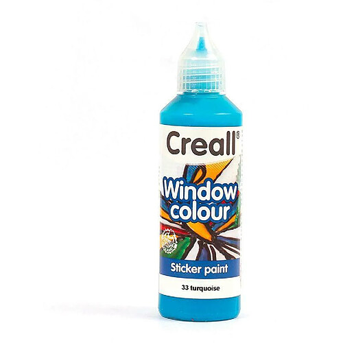 Graines Creatives Peinture repositionnable pour vitres Creall Glass 80 ml - bleu turquoise