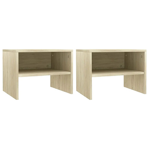 Maison Chic Lot de 2 Tables de chevet,Table de nuit,Table d'appoint pour salon Chêne sonoma 40 x 30 x 30 cm Aggloméré -MN71446