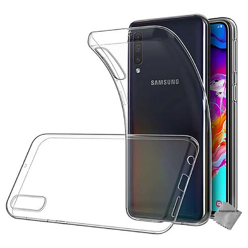 Htdmobiles Coque silicone gel fine pour Samsung Galaxy A70 + verre trempe - TPU TRANSPARENT