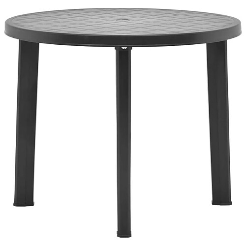 vidaXL Table de jardin Anthracite 89 cm Plastique