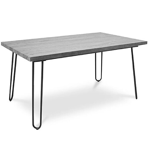 ICONIK INTERIOR Table de salle à manger Hairpin 150x90 - Bois et métal Gris