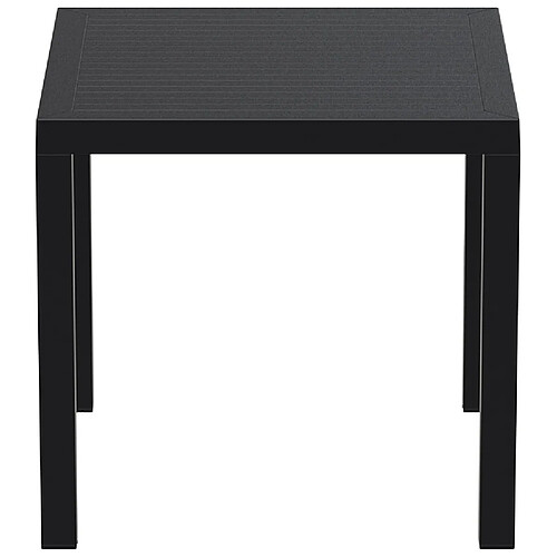 Alterego Table de terrasse 'CANTINA' design en matière plastique noire - 80x80 cm