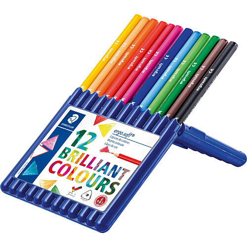 STAEDTLER Crayon de couleur ergosoft triangulaire,étui de 12 ()