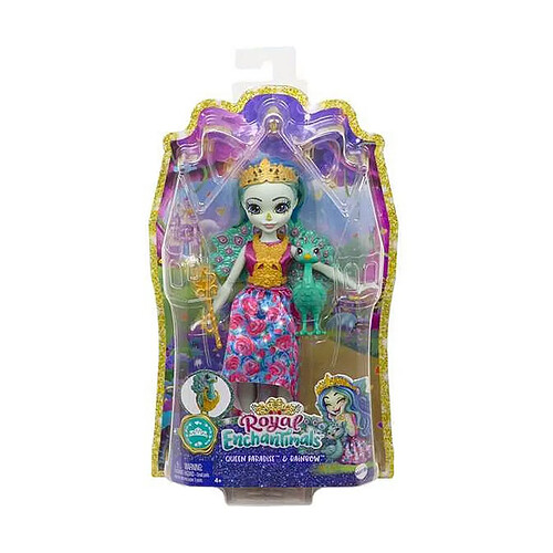 Poupée avec animal de compagnie Mattel Royal Enchantimals Queen Paradise & Rainbow 20,3 cm 5 Pièces