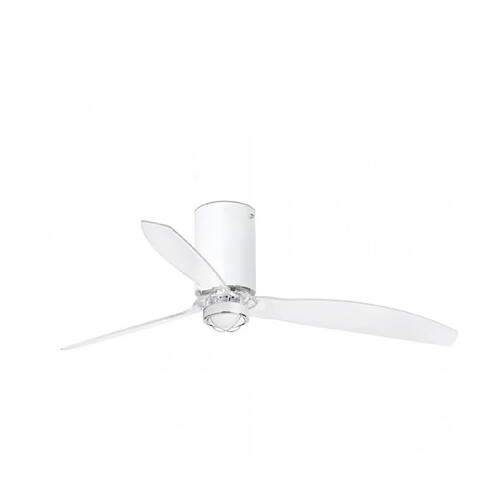 faro Plafonnier ventilateur Mini Acier,diffuseur Verre 32,4 Cm