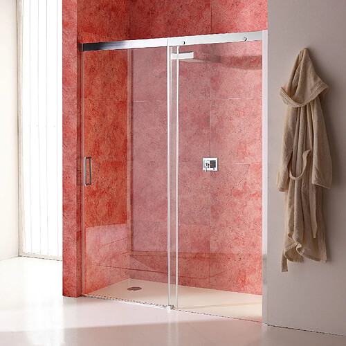 Kiamami Valentina PORTE DE DOUCHE EN NICHE DE 120 CM PAROI FIXE À DROITE EN VERRE