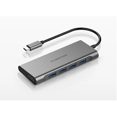 Universal Hub USB C multiport à fil long gris avec 4 K HDMI, 4 USB 3.0, adaptateur de recharge type C M1 Pro 13/15/16 (3) | Câbles et connecteurs pour ordinateur