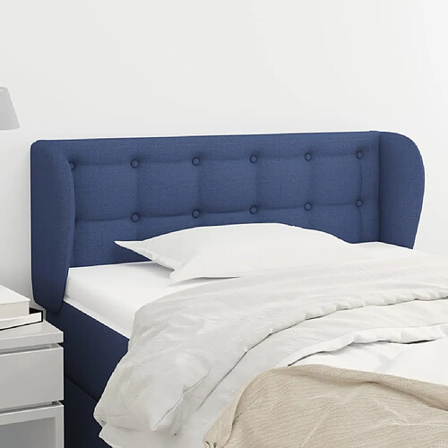 Maison Chic Tête de lit scandinave avec oreilles,meuble de chambre Bleu 83x23x78/88 cm Tissu -MN16926