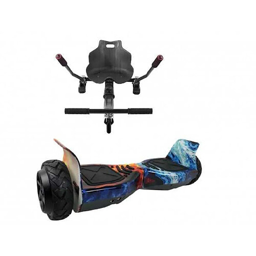 Air Rise Pack Hoverboard 6.5 Pouces Petit Hummer Flamme Bleu et Hoverkart Noir