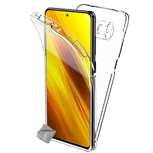 Htdmobiles Coque silicone gel fine 360 integrale (avant et arriere) pour Xiaomi Poco X3 Pro + film ecran - TRANSPARENT