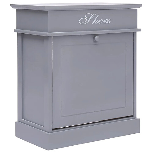 vidaXL Armoire à chaussures Gris 50 x 28 x 58 cm Bois de Paulownia