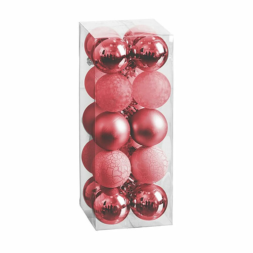 BigBuy Christmas Boules de Noël Rouge 5 x 5 x 5 cm (20 Unités)