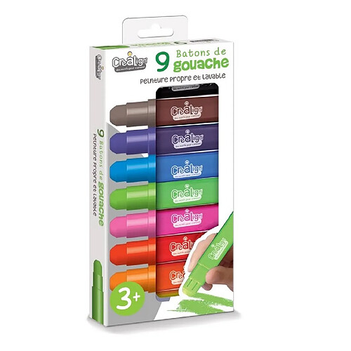 Crealign Boite de 9 crayons gras retractables