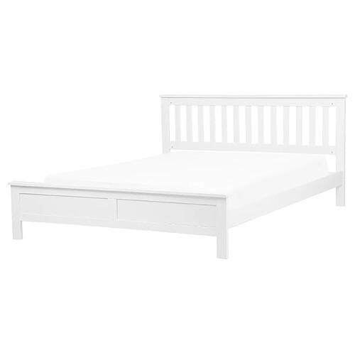 Beliani Lit avec sommier MAYENNE 160 x 200 cm Bois Blanc