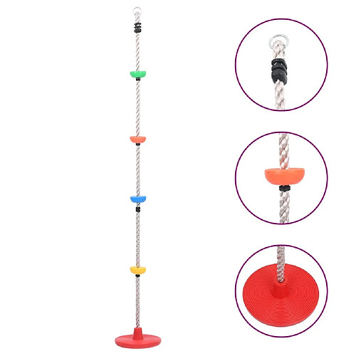 vidaXL Corde d'escalade à balançoire et plates-formes et disque 200 cm