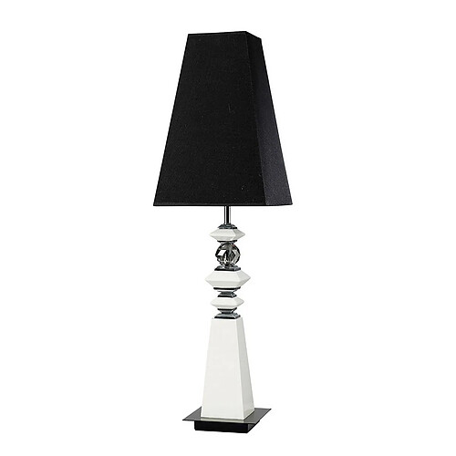 Inspired Lampe de Table E27 Abat-jour Noir Blanc/Cristal