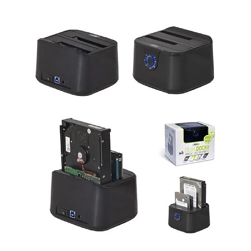 Station d'accueil Double Disques dures Dual Dock Clonage - HDD 2,5"/3,5" SATA - USB 3.0 ADVANCE