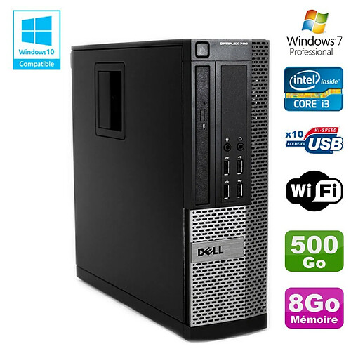 PC DELL Optiplex 790 SFF Intel core i3-2120 3.3Ghz 8Go DDR3 500Go WIFI Win 7 Pro · Occasion