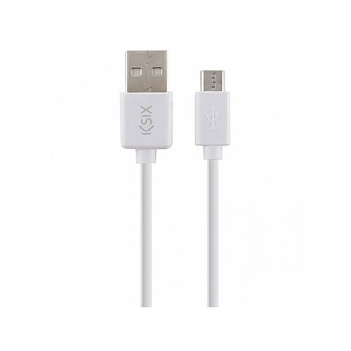 Câble de Données/Recharge avec USB KSIX 223315 1 m Micro USB Blanc