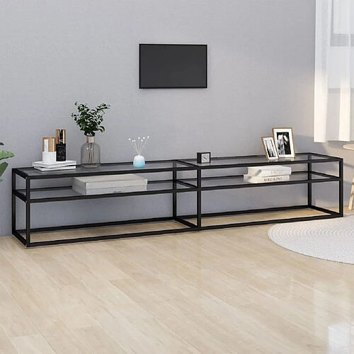 Maison Chic Meuble TV scandinave - Banc TV pour salon Transparent 220x40x40,5 cm Verre trempé -MN18101