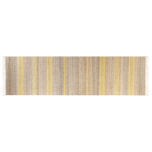 Beliani Tapis en jute beige et jaune 80 x 300 cm TALPUR