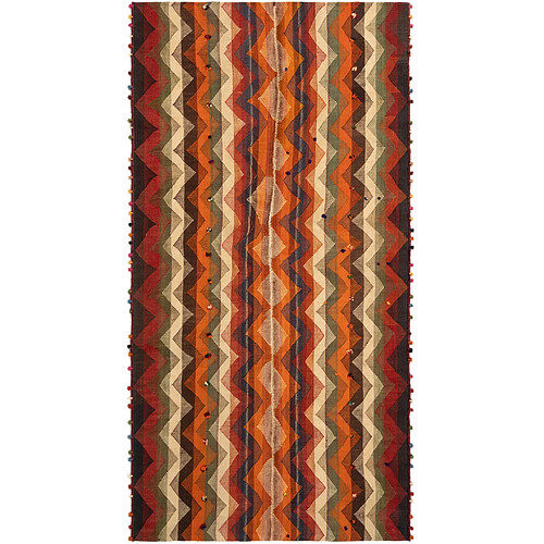 Vidal Tapis de laine 271x141 orange Jajim