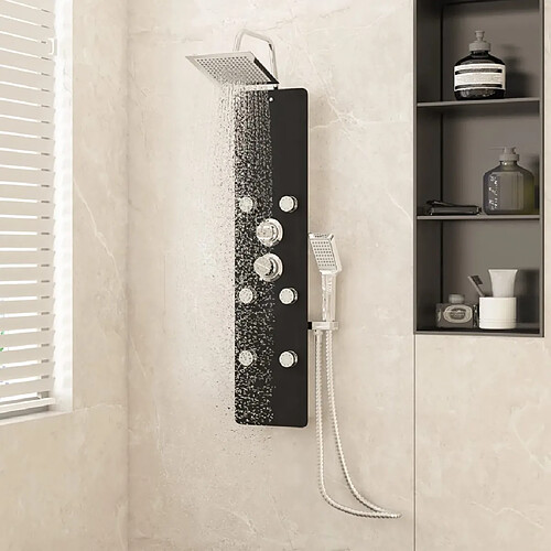 vidaXL Panneau de douche Verre 25x47,5x130 cm Noir