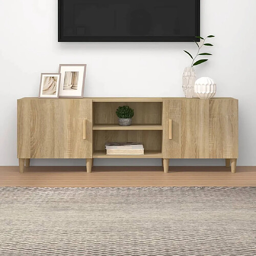 vidaXL Meuble TV Chêne sonoma 150x30x50 cm Bois d'ingénierie