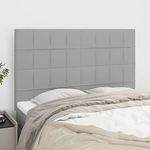 vidaXL Têtes de lit 4 pcs Gris clair 72x5x78/88 cm Tissu