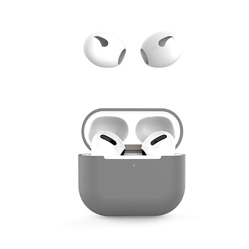 Coque en silicone avec bouchons d'oreille, gris pour votre AirPods 3