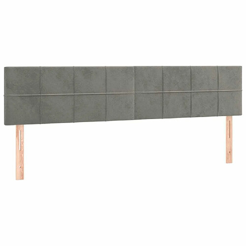 Maison Chic Lot de 2 Têtes de lit design pour chambre - Décoration de lit Gris clair 90x5x78/88 cm Velours -MN94306