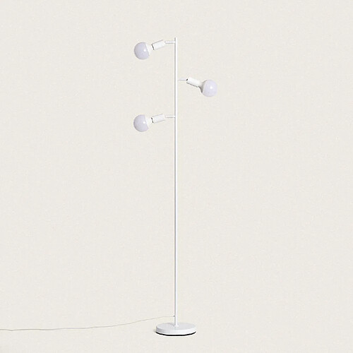 Ledkia Lampadaire Métal Aratz 3 Spots Blanc