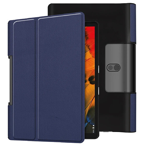 Wewoo Housse Coque Pour Lenovo Yoga Smart Tab Etui à rabat horizontal en cuir à texture pliable avec support à deux rabattables bleu foncé