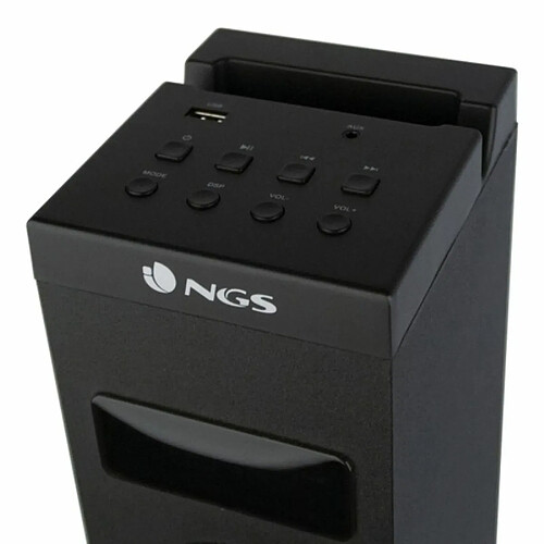 NGS Sky Charm - Tour de Son Bluetooth 50W avec Télécommande, Entrée Optique, USB, Radio FM et AUX in (Couleur Noir)