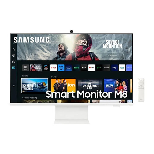 Ecran PC - SAMSUNG - Smart Monitor M8 - CM800 - 32 UHD 4K 3840x2160 - 60Hz - VA - 4ms - Blanc - HDMI + USB-C + Télécommande