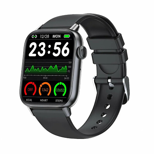 Qs08Pro Montre Intelligente Hommes 1.83 Pouces Écran Tactile 300Mah Moniteur Sain Ip67 Étanche Sports Smartwatch Noir