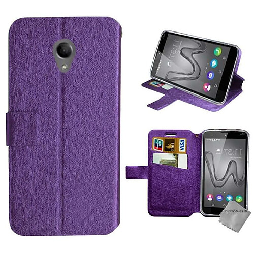 Htdmobiles Housse etui portefeuille pour Wiko Robby + film ecran - MAUVE