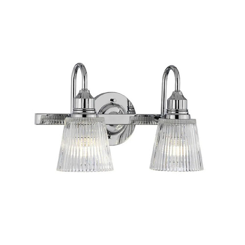 Elstead Lighting Applique murale salle de bains Addison Verre transparent,acier Chrome poli