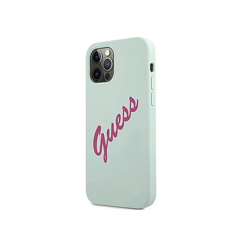 Guess Maroquinerie Guess Coque pour Apple iPhone 12 Pro Max Collection Silicone Vintage en TPU Bleu