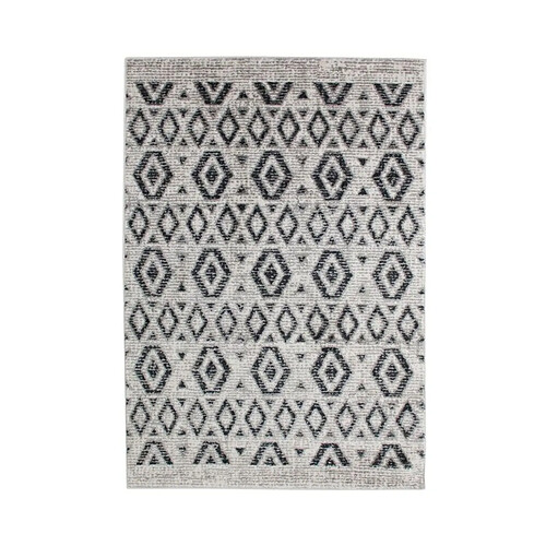 Thedecofactory FERRY - Tapis esprit scandinave à motifs losanges gris beige 120x170