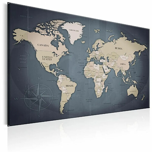 Paris Prix Tableau Imprimé World Map : Shades of Grey 40 x 60 cm