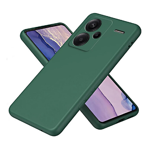 Htdmobiles Coque pour Xiaomi Redmi Note 13 Pro+ Plus 5G - housse etui silicone gel fine + verre trempe - VERT