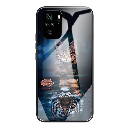 Coque en TPU anti-rayures motif chat et tigre pour votre Xiaomi Redmi Note 10 4G