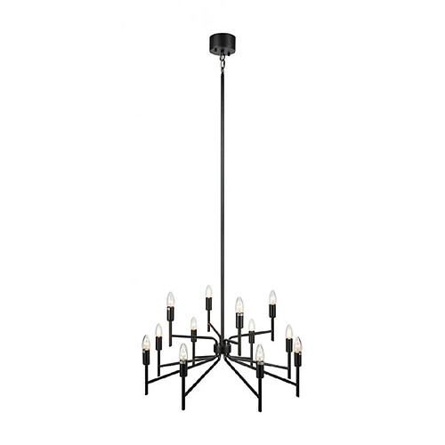 Markslojd Suspension Regent Métal Noir 12 ampoules 155cm